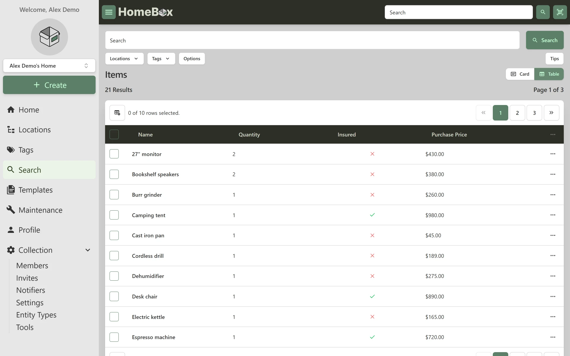 Homebox, screenshot 2