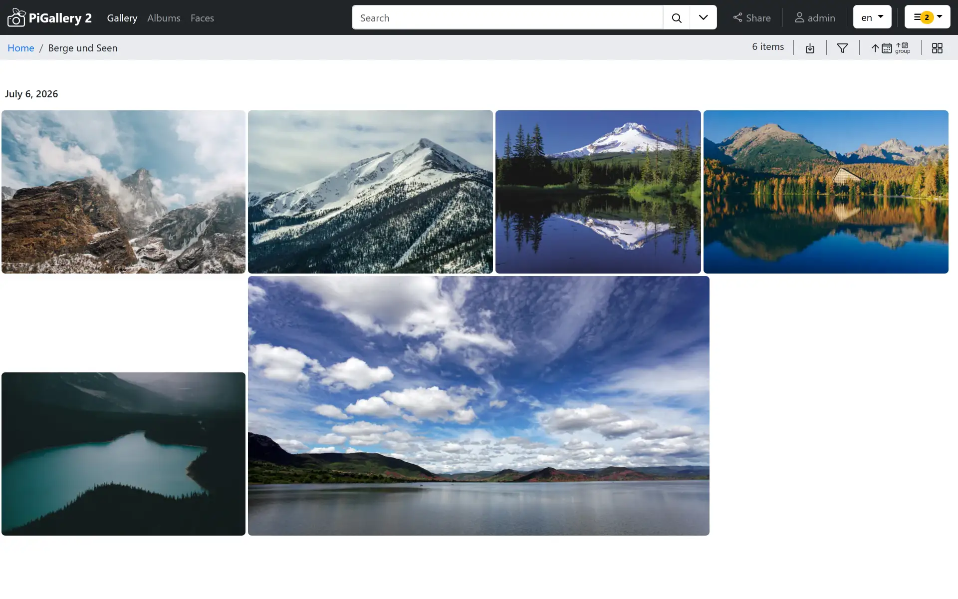 PiGallery2, screenshot 1