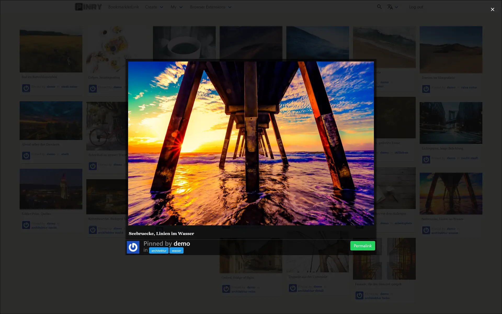 Pinry, screenshot 2